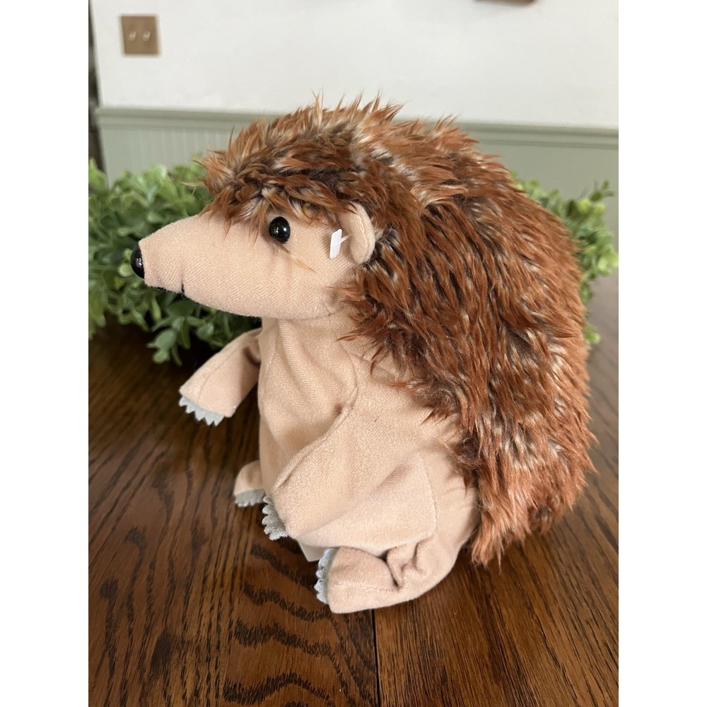 Kohls Cares Happy Hedgehog Brown Fuzzy Reversible And Badger Plush New Old Stock